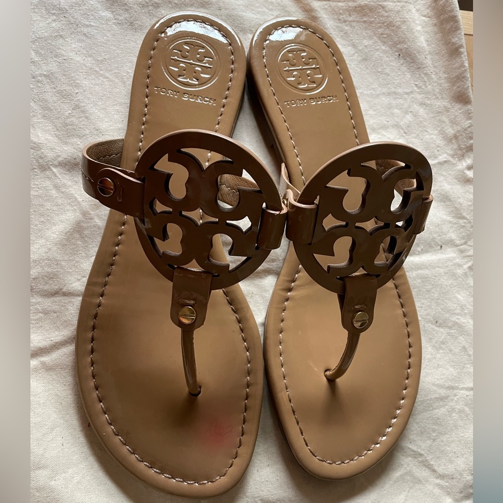 Tory Burch Miller Leather Sandal, Tan, 8.5M